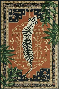 Large Tiger Wool Area Rug 8x10 Hand Tufted Handmade Safari Design Living Room - Picture 1 of 4