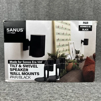 Sanus Speaker Wall Mounts for Sonos Era 100, Pair in Black Model OSWME12-B2 - Image 1 of 4