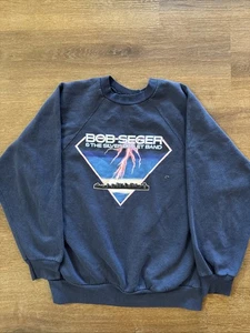 Vintage 1986 Bob Seger Crewneck Silver Bullet Band Rock N Roll Never Forgets L - Picture 1 of 7