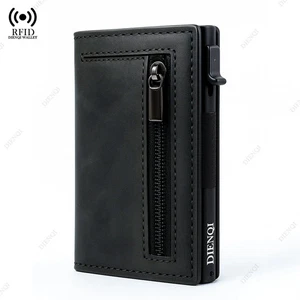 Cartera Tarjeta Rfid Pop Up Delgada Hombres Soporte Bloqueo Minimalista Hombre Estuche de Metal - Imagen 1 de 9