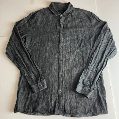 COS Mens Grey Long Sleeve Linen Blend Shirt Size Medium - Image 1 of 4