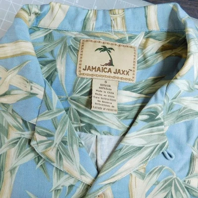 Camisa Jamaica Jaxx Seda Para Hombres S Bambú Hawaiano Aloha Floral Foto 1 de 4