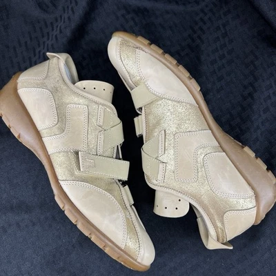 DONALD J PLINER 6.5M Metallic Leather Gold Athletic Sneakers Shoes Italy sport - Image 1 of 4