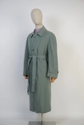 Canali Men's Trench Coat 50 IT Green Cashmere Wool Long Belted Overcoat Italy - Image 1 of 4