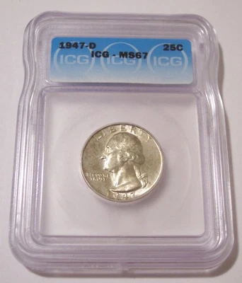 1947 D Washington Quarter MS67 ICG (B) - Image 1 of 4