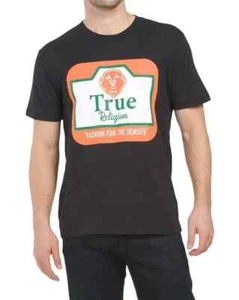True Religion Men Buddha Rectangle Short Sleeve Shirt Black Size X-Large New - Picture 1 of 4