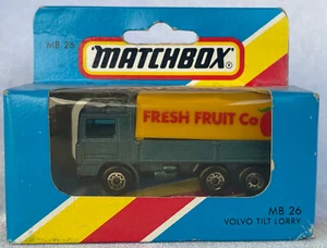 Matchbox 1-75 26h Volvo Tilt Truck - Fresh Fruit Co Light Blue Box - Picture 1 of 1