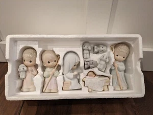Vintage Precious Moments 9 Pc Nativity Set Come Let Us Adore Him Enesco 1986 - Picture 1 of 12
