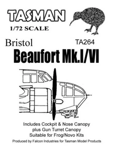Tasman 1/72 Beaufort Mk.I/VI Canopy for Frog/Novo kits - Foto 1 di 1