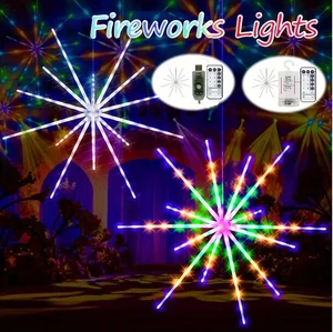 LED Starburst Light Remote Meteor Firework Lights For Home Party Christmas Decor - Picture 1 of 19