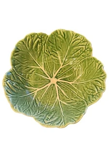 BORDALLO PINHEIRO Cabbage Bowl Salad Serving Green Large Deep 11.5"x 5" Portugal - Picture 1 of 6