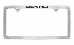 GMC Denali Chrome Plated Metal License Plate Frame Holder - Foto 1 di 5