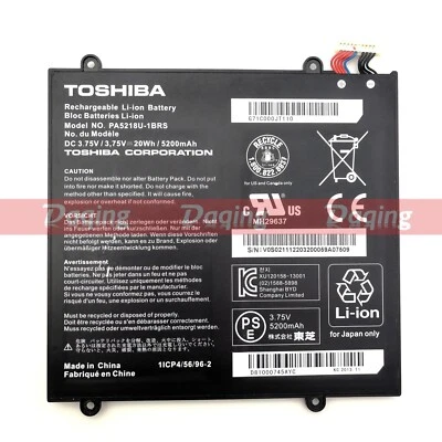 Nueva Batería Original PA5218U-1BRS para Toshiba Excite A204 AT10-B 3.75V 20Wh OEM Foto 1 de 2