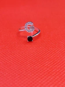 925 Sterling Silver iInitial Letter Ring Stackable Alphabet Rings - Picture 1 of 13