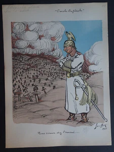 Lithographie PAROLES IMPERIALES 1915 Signé JEAN GEOFFROY dit GEO - Imagen 1 de 7