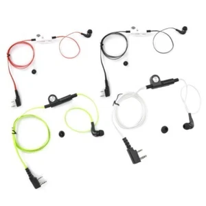 2 Pin Earphone PTT Mic Two Way Radio Noodle Headphone Cord for Kenwood Baofeng - Photo 1/16