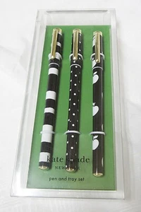 Kate Spade New York Fine Tip Pen Set of 3 with Acrylic Desk Organizer Tray - Picture 1 of 3