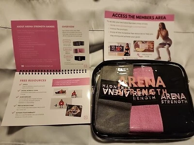 Arena Strength Workout Guide Fabric Resistance Exercise Bands & Zippered Bag