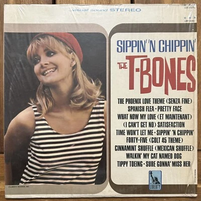 The T-Bones aka Wrecking Crew - Sippin' 'N Chippin' Liberty LST-7446 Vinyl LP - Image 1 of 4
