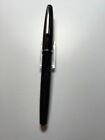 Platignum Silverline Black with Chrome Convertor Fill Fountain Pen102919-22)