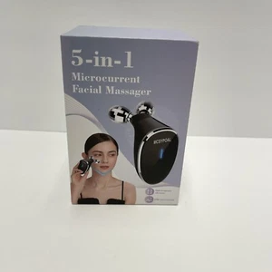 5 In 1 Micro Current Facial Massager Beauty Tools Electric Black - Picture 1 of 1