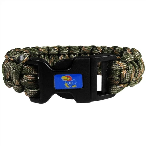 Kansas Jayhawks Paracord Survival Bracelet Sport Jewelry Strap NCAA College Team Cover