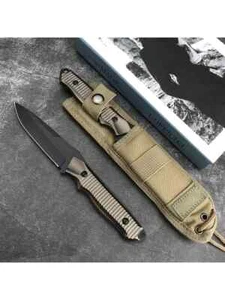140BK EDC Fixed Blade Survival Knife Outdoor Camping Rescue Hunting Tool - Picture 1 of 9