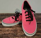 VANS Authentic Low Top Neon Hot Pink Black TB9C Shoes Womens Size 7 / Mens 5.5