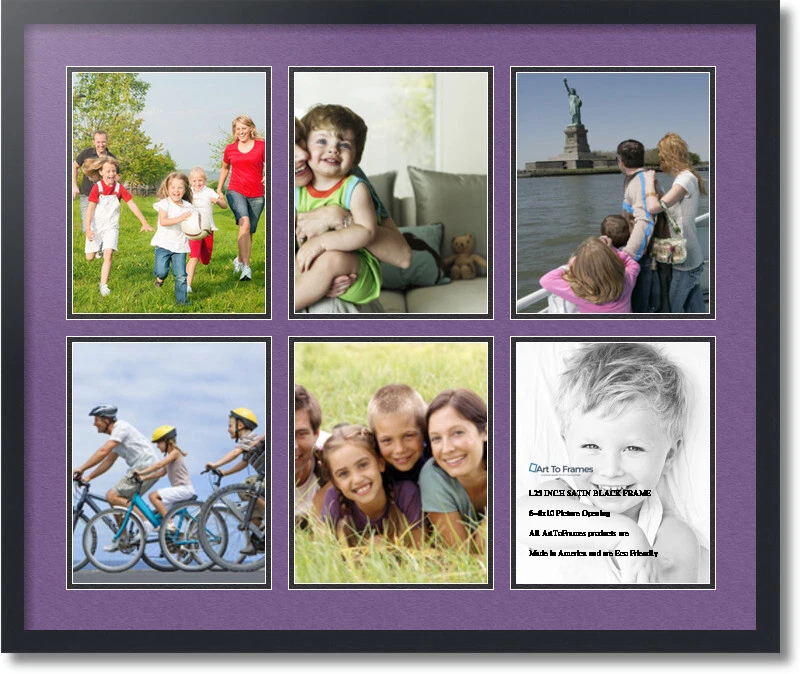 Коврик для коллажа ArtToFrames фоторамка 6 отверстий 8x10 дюймов черный 1055 - Изображение 1 из 1