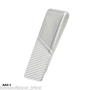 925 Sterling Silver Slim Pocket Clip Wallet Cash Credit Card Holder Money Clips - Picture 1 of 1