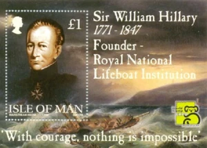 095.ISLE OF MAN 1999 STAMP M/S SIR WILLIAM HILLARY-ROYAL NATIONAL LIFEBOAT . MNH - Picture 1 of 1