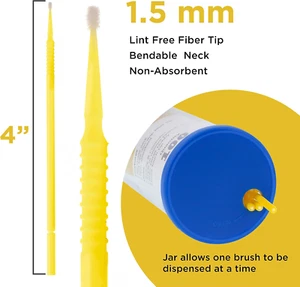 100 Paint Touch Up Brushes, Disposable Micro Brush Applicators, Yellow with F... - Picture 1 of 12