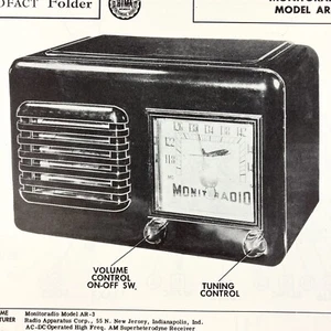1952 Monitoradio Radio AR-3 Schematic Service Manual Vintage Original - Picture 1 of 2