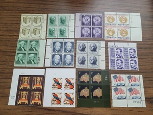 USA PLATE BLOCK STAMPS - 10 DIFFERENT TYPES - MNH - Picture 1 of 2