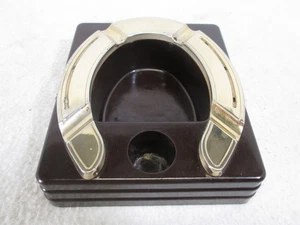 Vintage 1960's metal & plastic Horseshoe ashtray - Picture 1 of 5