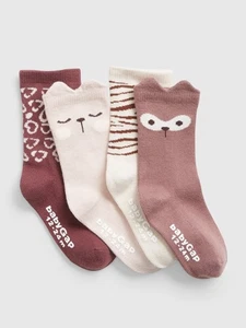NEW GAP Toddler Girls Animal Themed Cotton Crew Socks (4-Pack) Size 4-5 YRS - Picture 1 of 1