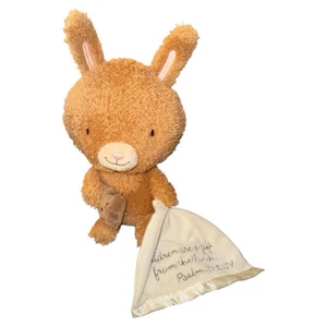Hallmark Tan Bunny Rabbit Blanket Plush Psalm Children Are a Gift From The Lord - Picture 1 of 6
