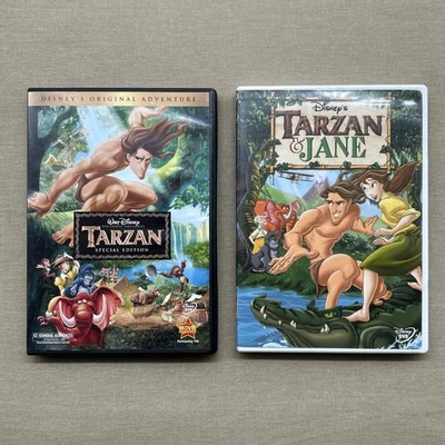 Walt Disney Tarzan/ & Jane (DVD 1999/02 2-Film Set) Animated Jungle Phil Collins - Image 1 of 4