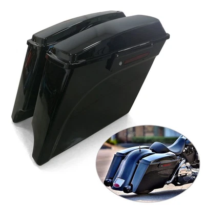 5" Stretched Extended Hard SaddleBags W/Latch For Harley Touring Road King 93-13 - Image 1 of 4