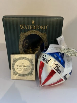 Waterford Dios bendiga América Adorno de Navidad en Forma de Corazón Alemania 2002 Nuevo con Etiquetas Foto 1 de 4