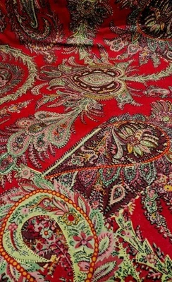 Pottery Barn Caroline Paisley Table Runner 18”x108” Red  with 8 napkins Retired - Image 1 of 4