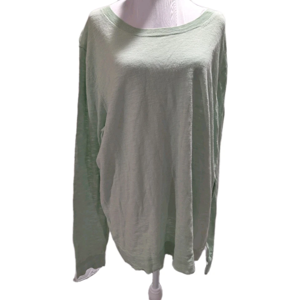 J. Blusa túnica Crew Sweater feminina tamanho XXL verde gola redonda 2XL - Imagem 1 de 4