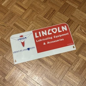 1970 LINCOLN LUBRICATING McNeil St. Louis MO Double-Sided Metal Sign - 20 x 10” - Picture 1 of 12