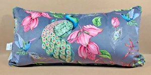 Madison Home Samt Pfau Blumen grau Akzent Kissen & Hülle 22" x 12" Lendenwirbel - Bild 1 von 9