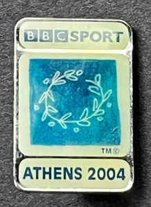 BBC SPORT ATHENS 2004 OLYMPIC GAMES Pin Badge TV Broadcaster Staff Badge - Picture 1 of 2
