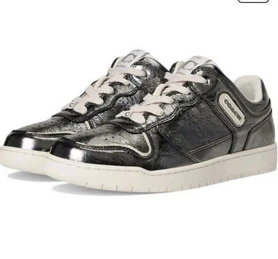 Coach C201 Crinkle Metallic -Entrenadores- Antracita Mujer 9 B Foto 1 de 4