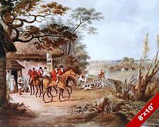 MEET FOR THE FOX HUNT HORSE EQUESTRIAN HUNTING ART PAINTING REAL CANVAS PRINT