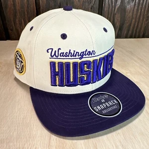 Zephyr NCAA Washington Huskies UW Snapback Hat Cap NWT Spell Out Milestone Retro - Picture 1 of 13