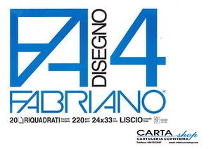 Fabriano F4 Zeichenalbum glatt gerahmt Gramm. 220 cm. 24x33 - 20 Blatt - Bild 1 von 1