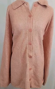 NEW Denim & CO Cardigan Sweater Womens Plus 3X pink orange soft 24 22 - Picture 1 of 4